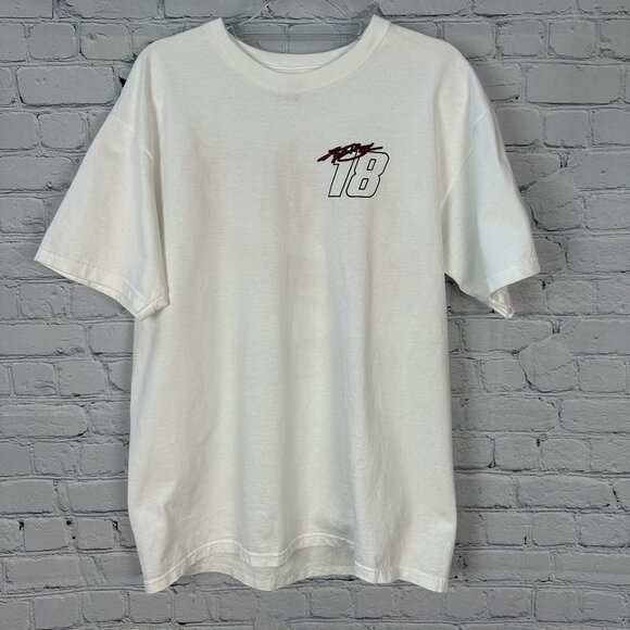 2008 Anvil NASCAR Kyle‎ Busch #18 Combos Racing Tee Shirt, Size Large, White - Picture 1 of 7
